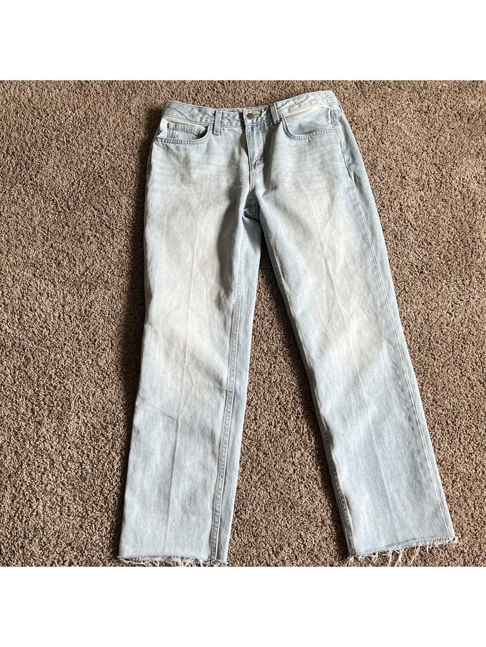 L'AGENCE Jeans 26 Womens Milana Low Rise Straight Light Wash Raw Hem Denim